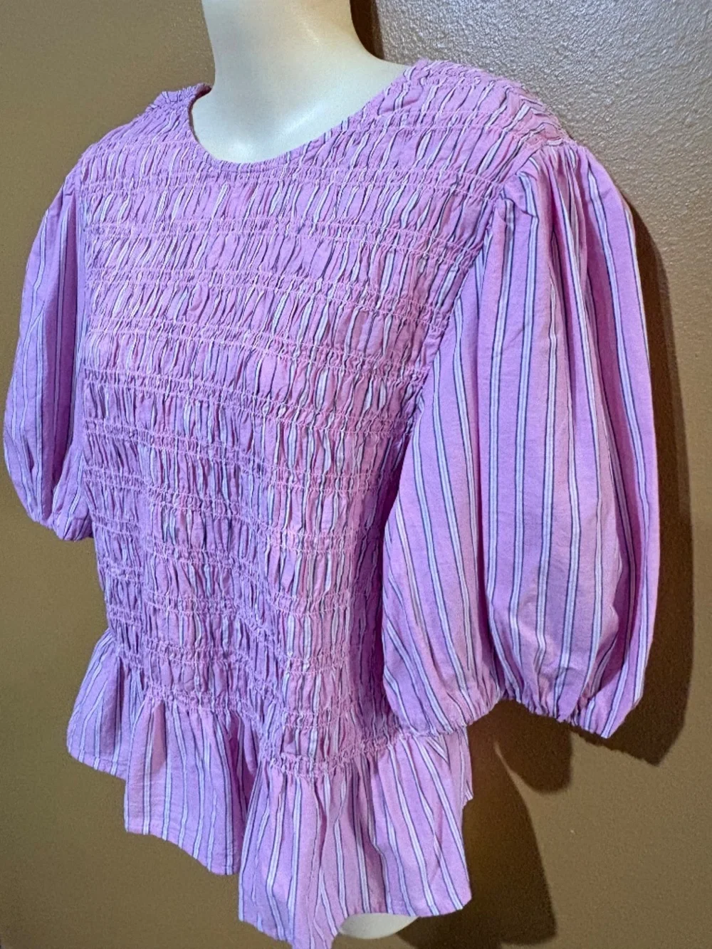 Pink Old Navy Pintucked Blouse Women's L